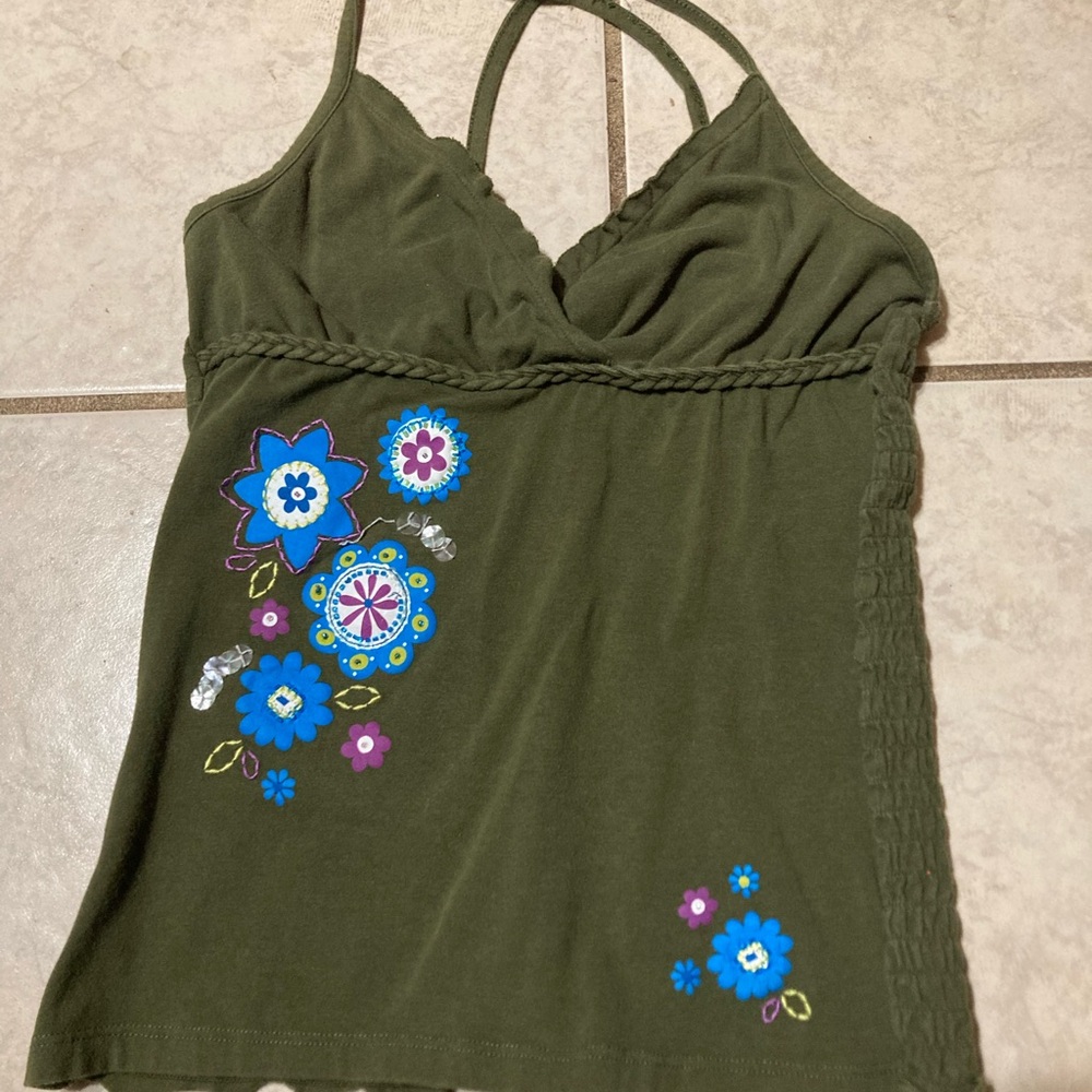 Floral Embroidered Halter Top